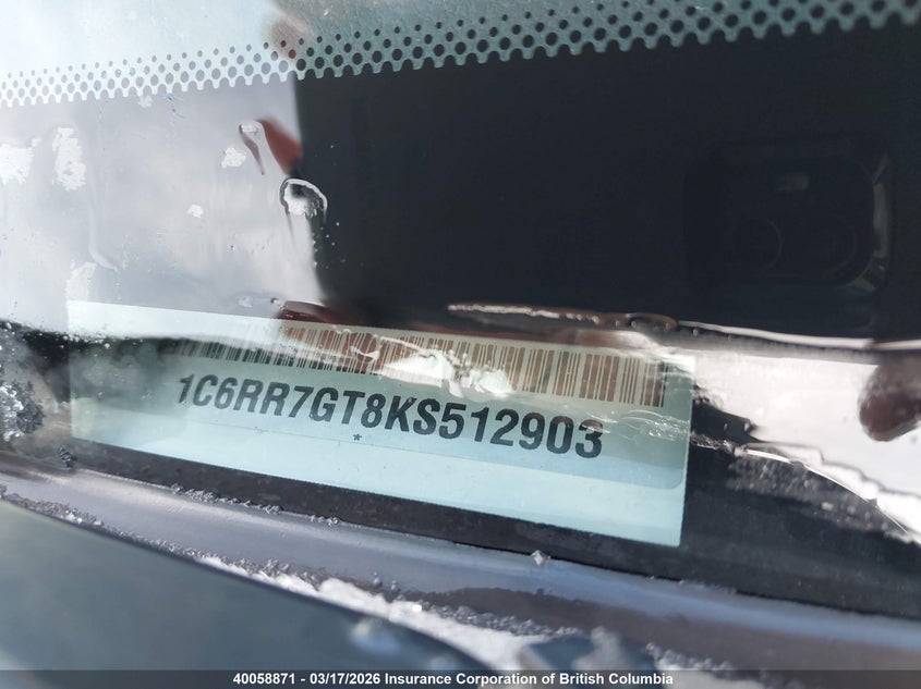 2019 Ram 1500 Classic Slt VIN: 1C6RR7GT8KS512903 Lot: 40058871