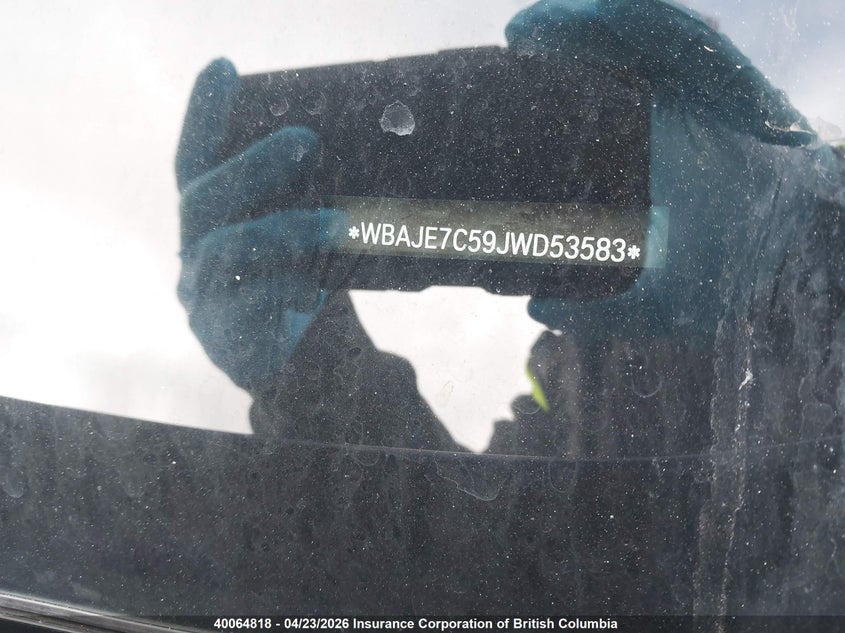 2018 BMW 540I VIN: WBAJE7C59JWD53583 Lot: 40064818