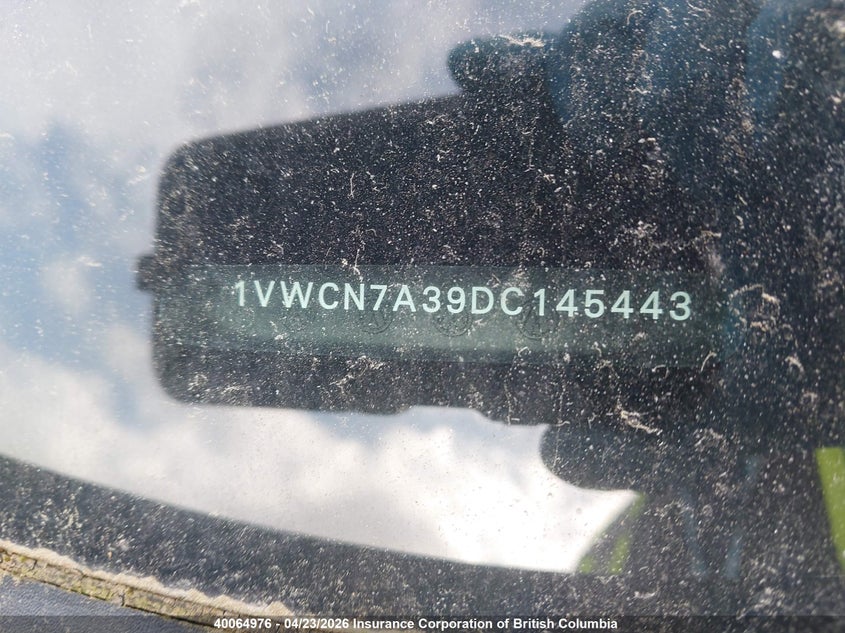 2013 Volkswagen Passat Sel VIN: 1VWCN7A39DC145443 Lot: 40064976