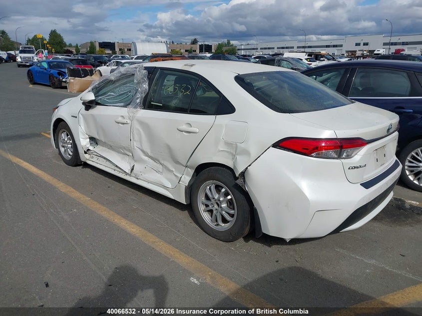 Vin: jtdbamde8mj016708, lot: 30080280, toyota corolla hybrid base w/li battery 20213