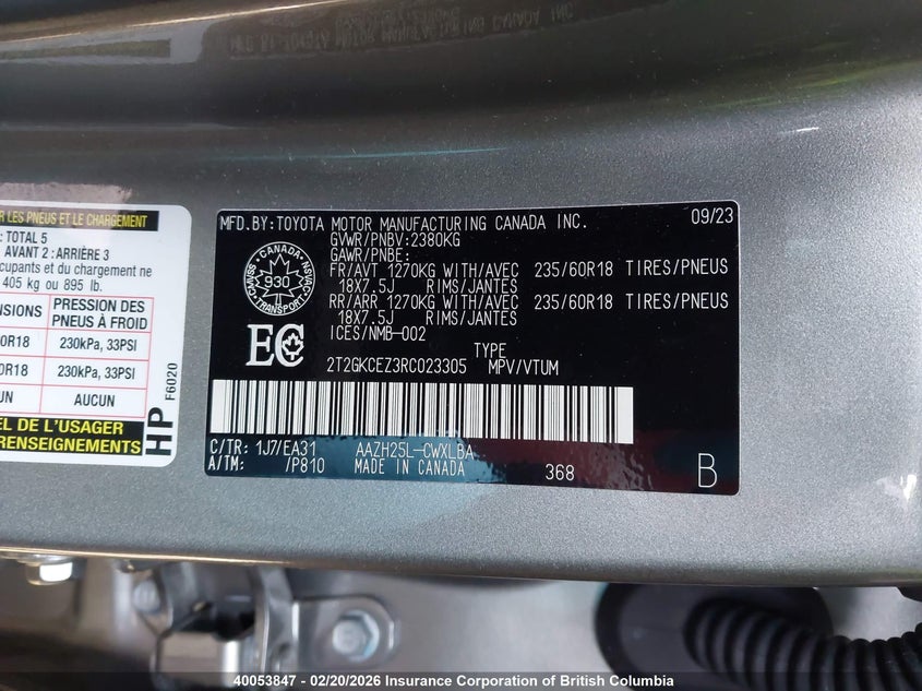 2024 Lexus Nx 350H Base/350H Premium/350H Luxury VIN: 2T2GKCEZ3RC023305 Lot: 40053847