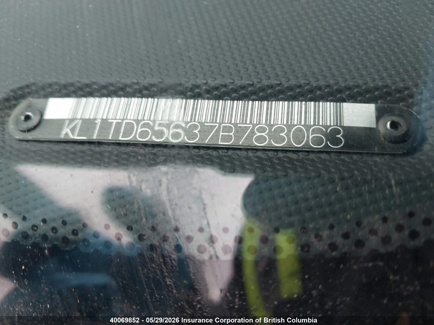 2007 Chevrolet Aveo VIN: KL1TD65637B783063 Lot: 40069852