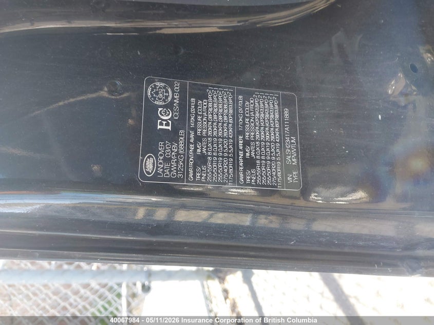 2007 Land Rover Range Rover Sport Supercharged VIN: SALSH23417A111889 Lot: 40067984