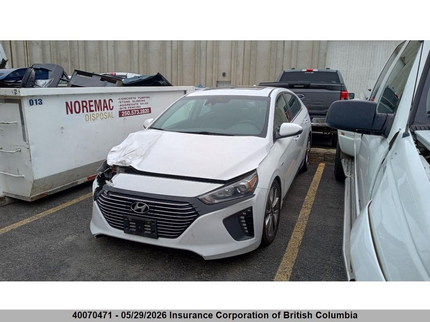 Vin: kmhc05lc4hu030330, lot: 30085321, hyundai ioniq 20172