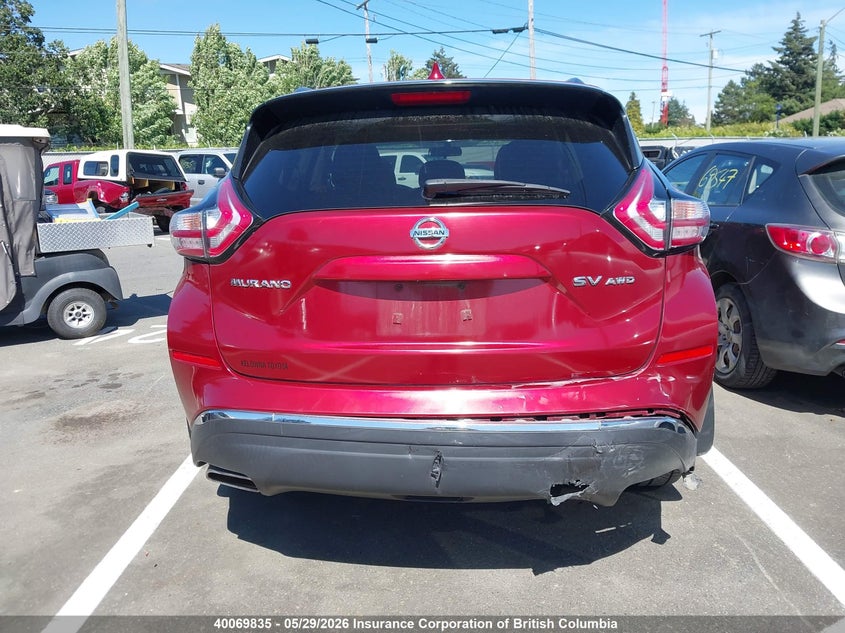2017 Nissan Murano S/Sl/Sv/Platinum VIN: 5N1AZ2MH8HN129040 Lot: 40069835