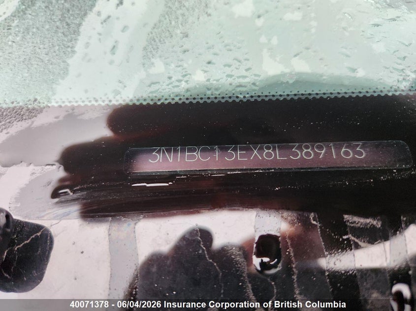 2008 Nissan Versa VIN: 3N1BC13EX8L389163 Lot: 40071378