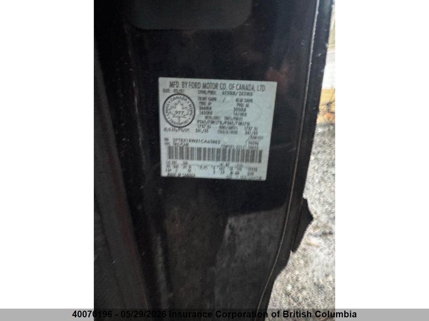 2001 Ford F150 VIN: 2FTRX18W01CA65863 Lot: 40070196