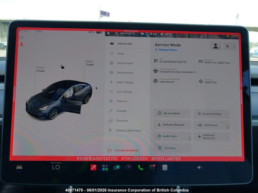 2019 Tesla Model 3 VIN: 5YJ3E1EA2KF322732 Lot: 40071478