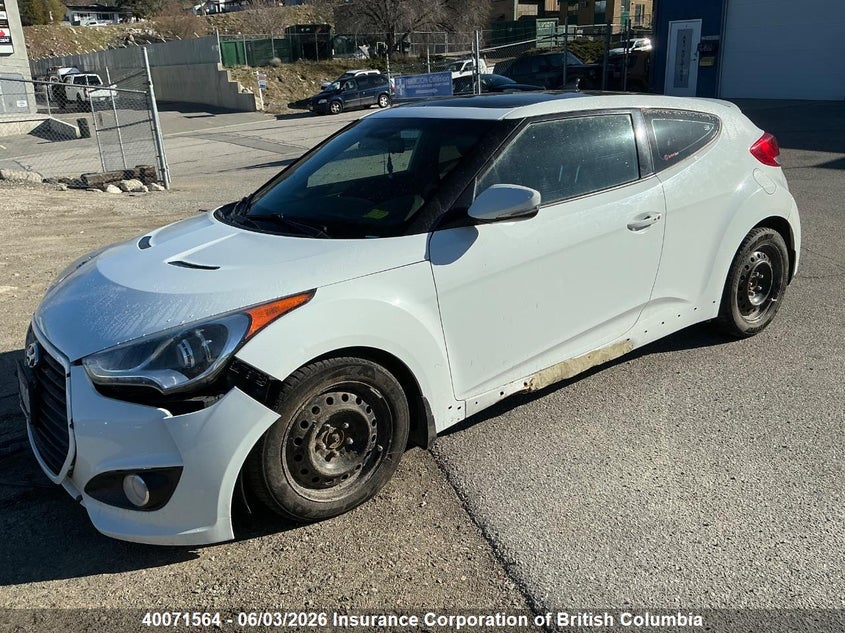 Vin: kmhtc6ae3du142175, lot: 30086646, hyundai veloster turbo 20132