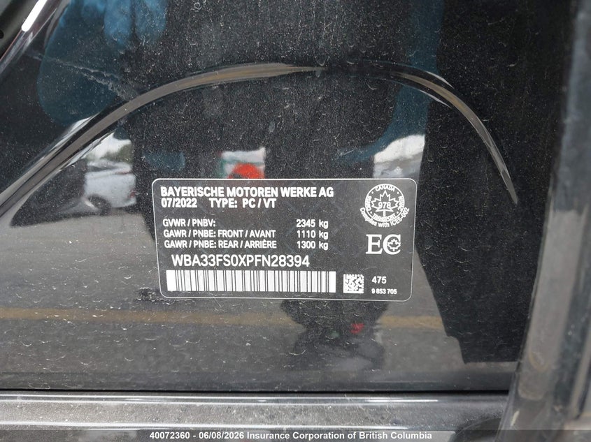 2023 BMW 3ER SEDAN 2.0L I4 FI DOHC 16V NF4