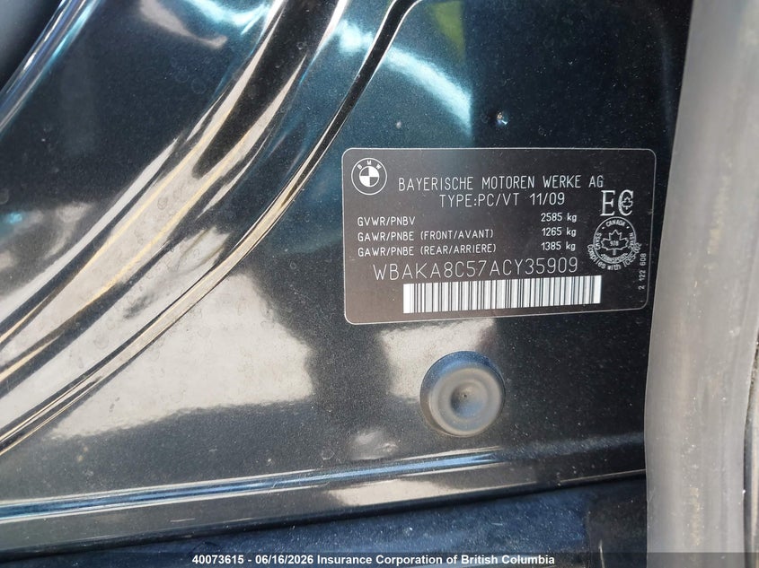 2010 BMW 7ER SEDAN 4.4L V8 FI DOHC 32V NF4