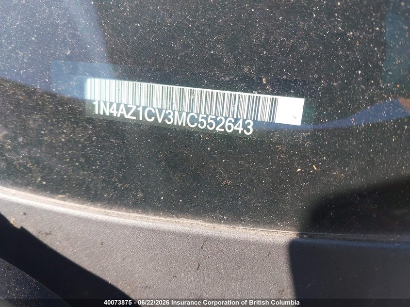 2021 Nissan Leaf VIN: 1N4AZ1CV3MC552643 Lot: 40073875
