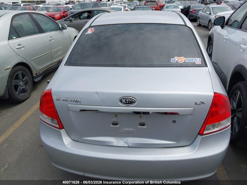 2007 Kia Spectra Ex/Lx VIN: KNAFE121275414334 Lot: 40071626