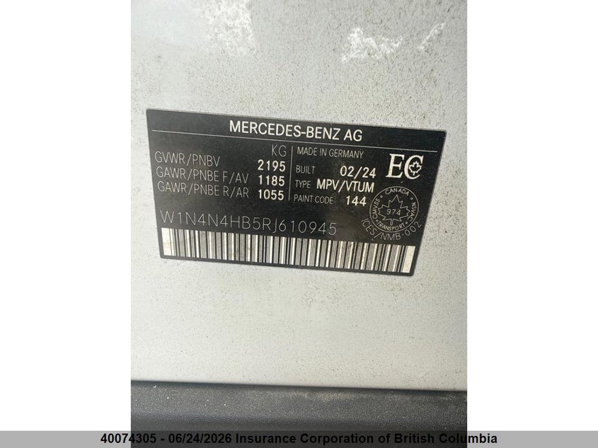 2024 Mercedes-Benz Gla 250 4Matic VIN: W1N4N4HB5RJ610945 Lot: 40074305