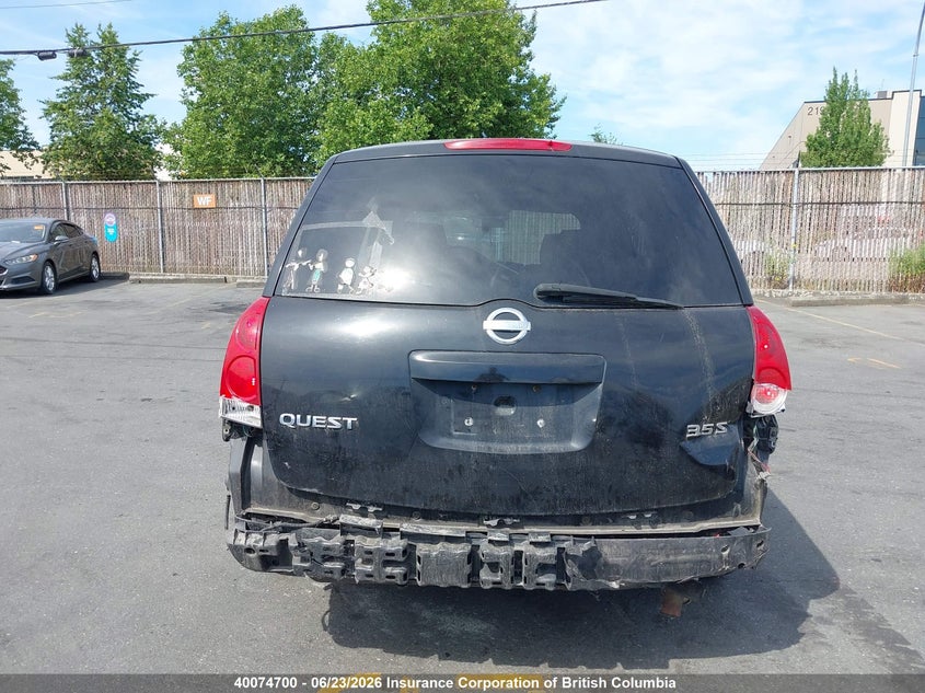 2005 Nissan Quest VIN: 5N1BV28U05N134736 Lot: 40074700