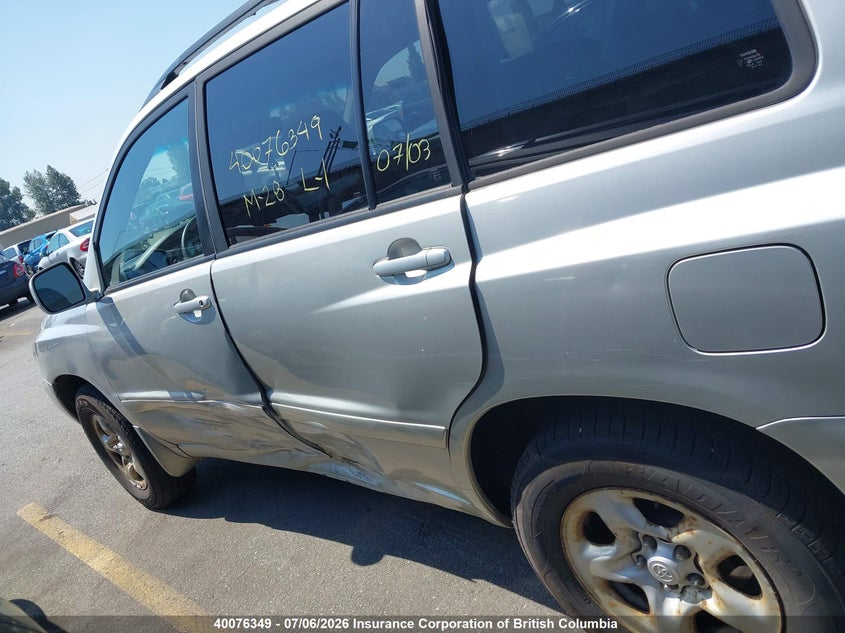 2005 TOYOTA HIGHLANDER SPORT UTILITY VEHICLE 3.3L V6 FI DOHC 24V F4