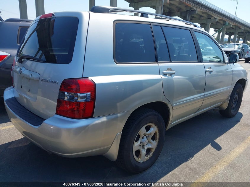 2005 TOYOTA HIGHLANDER SPORT UTILITY VEHICLE 3.3L V6 FI DOHC 24V F4