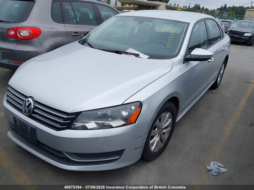 2012 Volkswagen Passat, Right Front, IAAI, VIN 1VWAH7A36CC014290 — photo 2