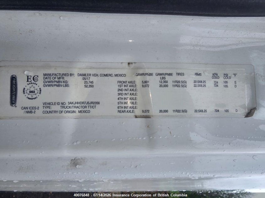 2018 OTHER CR-V TRUCK 14.8L 6
