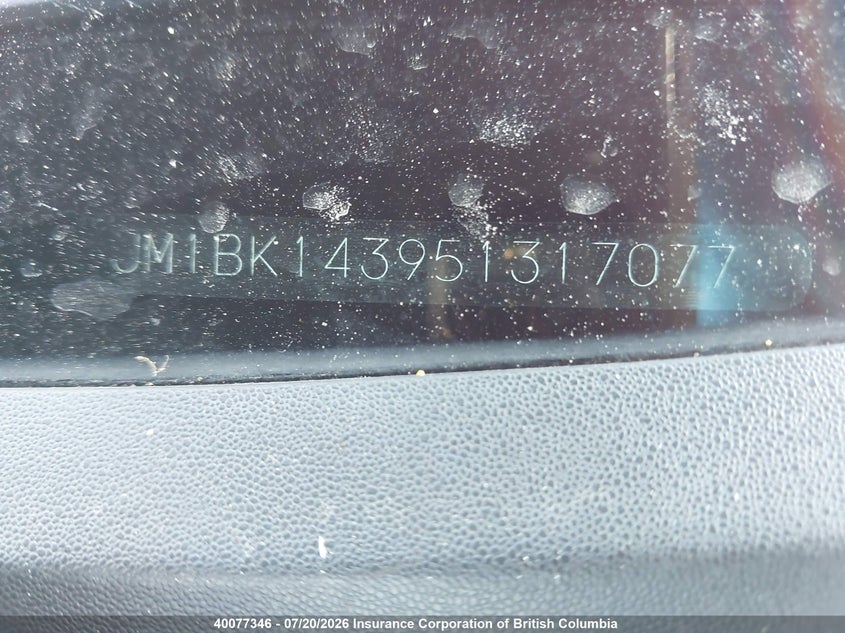2005 Mazda 3 Hatchback VIN: JM1BK143951317077 Lot: 40077346