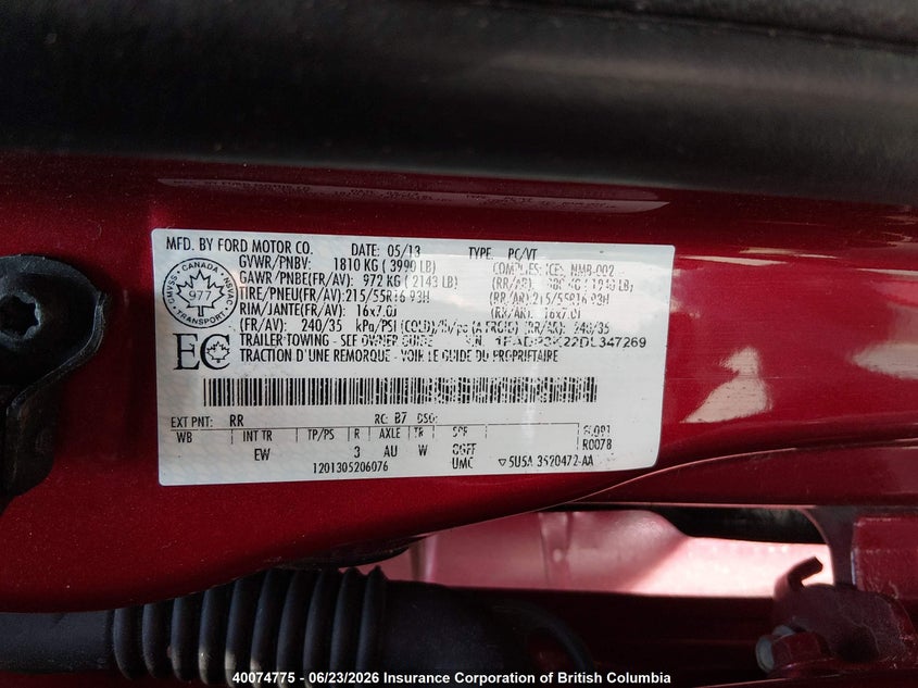 2013 Ford Focus Se VIN: 1FADP3K22DL347269 Lot: 40074775