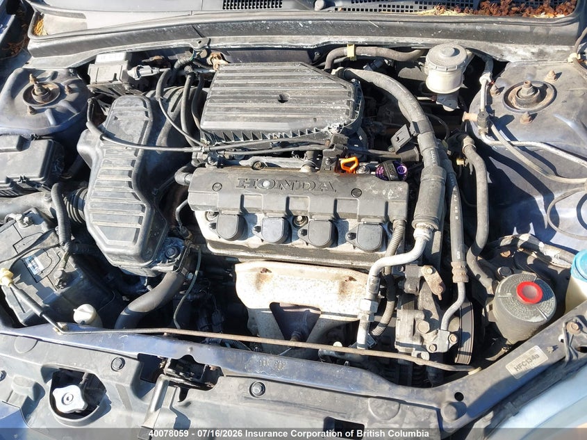 2002 HONDA CIVIC SEDAN 1.7L I4 FI SOHC 16V F