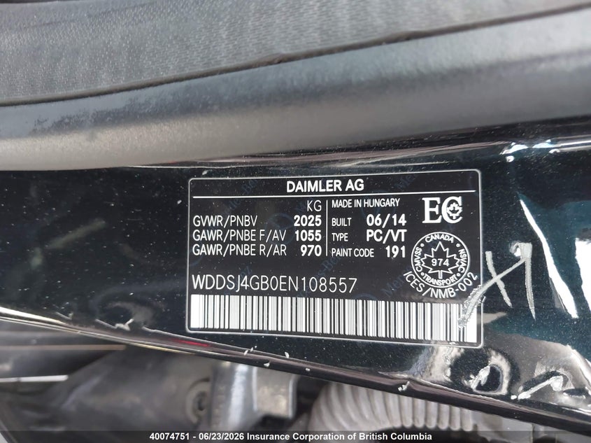 2014 Mercedes-Benz Cla 250 4Matic VIN: WDDSJ4GB0EN108557 Lot: 40074751