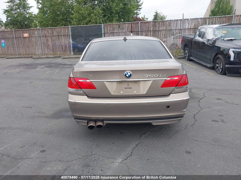 2006 BMW 750Li VIN: WBAHN83576DT31604 Lot: 40078490