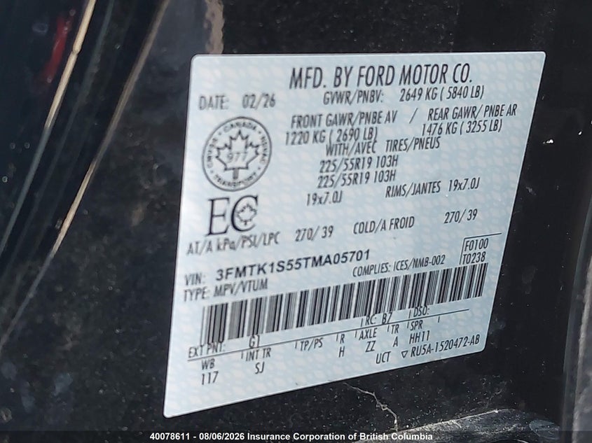 2026 FORD MUSTANG MACH-E SPORT UTILITY VEHICLE ELECTRIC