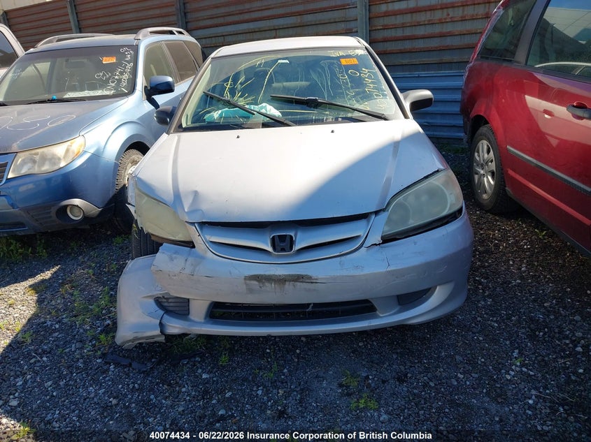 2005 Honda Civic Dx VIN: 2HGES16115H007386 Lot: 40074434