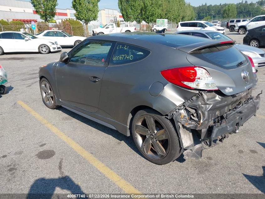 Vin: kmhtc6ae4fu230865, lot: 30095918, hyundai veloster turbo 20153