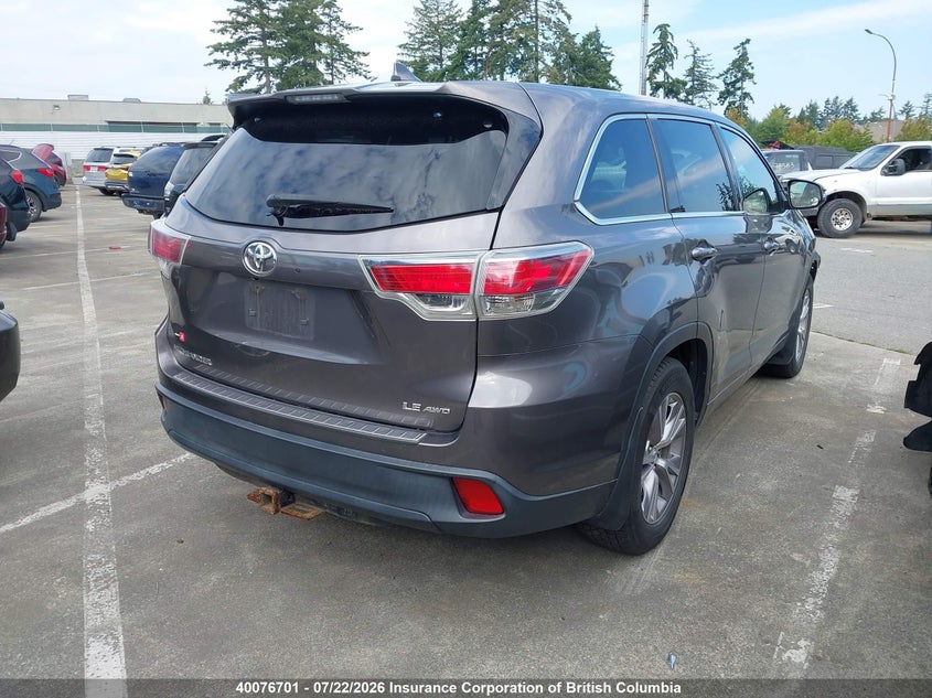 Vin: 5tdbkrfh2es065649, lot: 30095935, toyota highlander le/le plus 20144