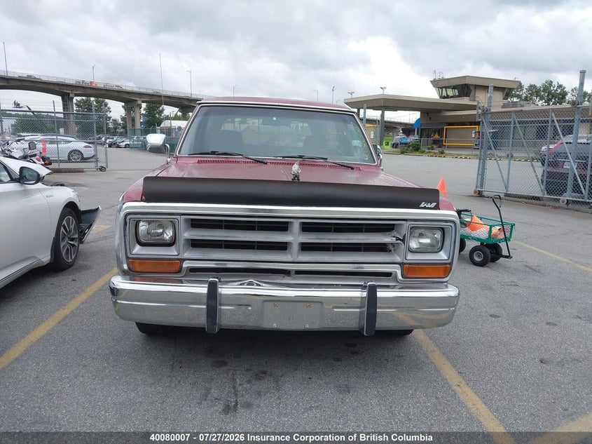 1989 DODGE RAMCHARGER COUPE 5.2L V8 FI OHV F