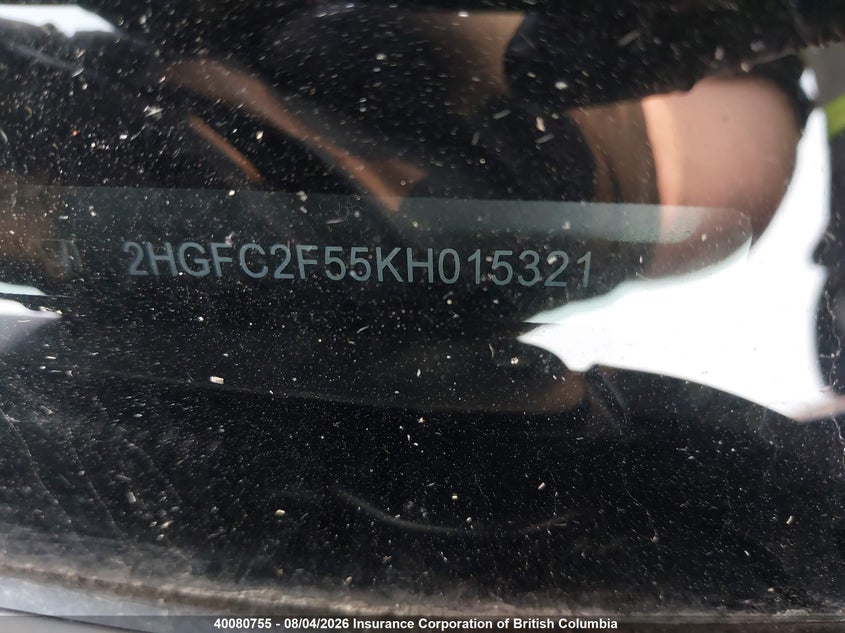 2019 HONDA CIVIC SEDAN 2.0L I-4 DOHC, VVT, 158HP