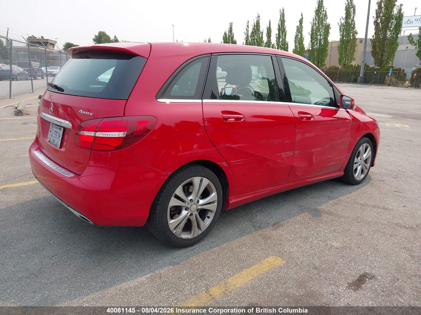 Vin: wddmh4gb7gj400267, lot: 30098367, mercedes-benz b 250 4matic 20164