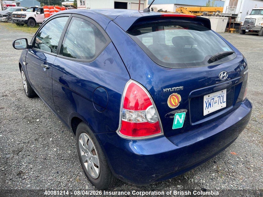 Vin: kmhcn3bc5au167936, lot: 30098447, hyundai accent se 20103