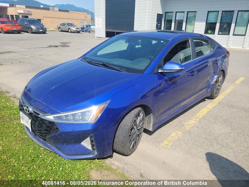 Vin: kmhd04lb9ku891578, lot: 30098690, hyundai elantra sport 20192