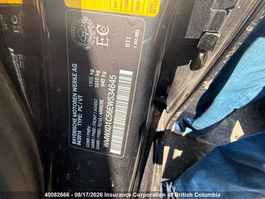 2014 MINI COOPER WAGON 1.6L I4 FI DOHC 16V NF4