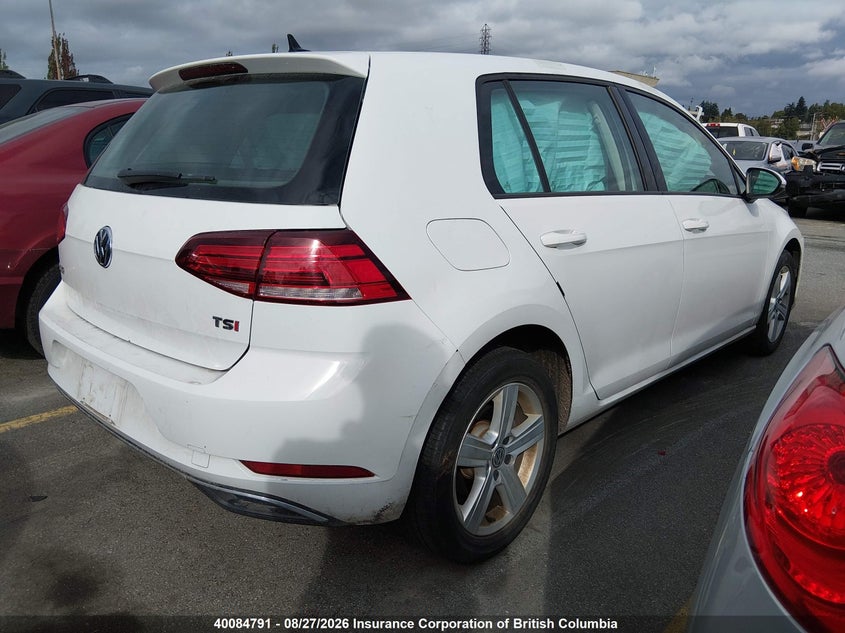Vin: 3vwb17au3jm252482, lot: 30103235, volkswagen golf s/se 20184