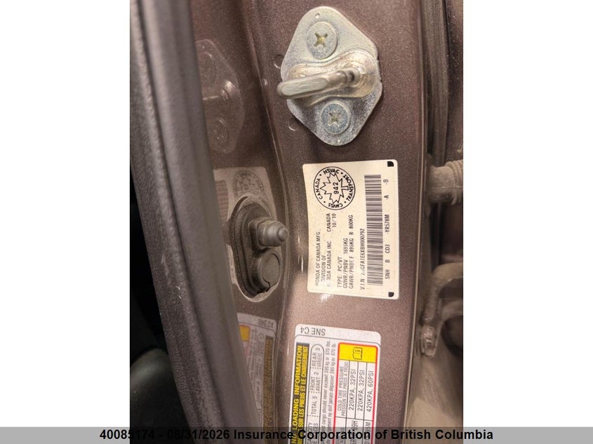 2011 HONDA CIVIC SEDAN 1.8L I4 FI SOHC 16V NF4