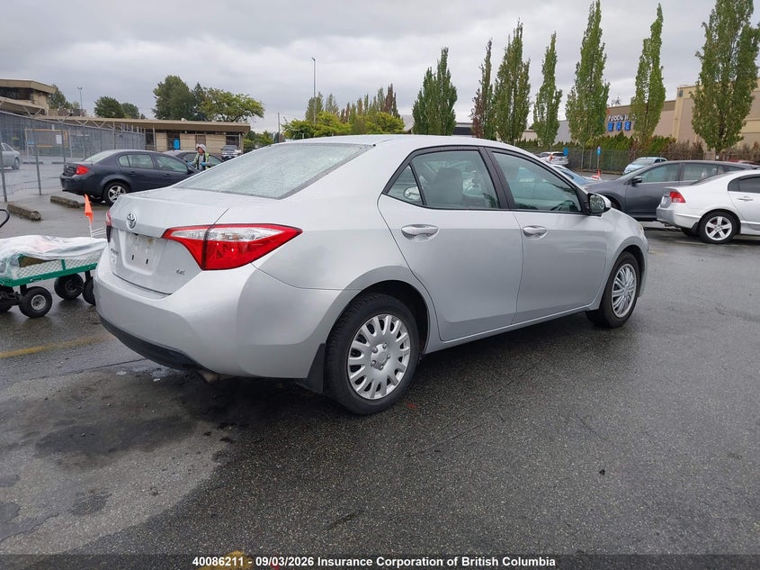 2015 TOYOTA COROLLA SEDAN 1.8L I-4 DOHC, VVT, 132HP