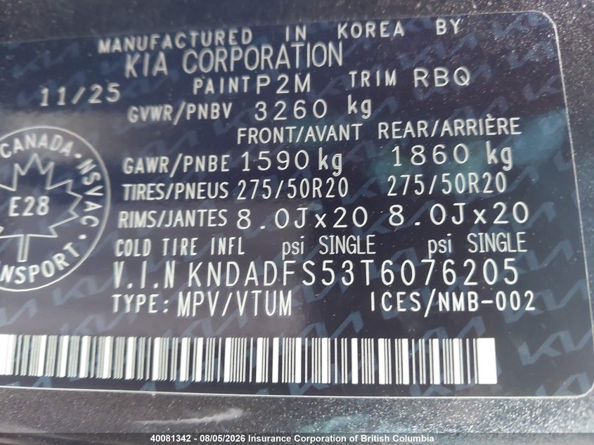 2026 KIA EV9 SPORT UTILITY VEHICLE ELECTRIC