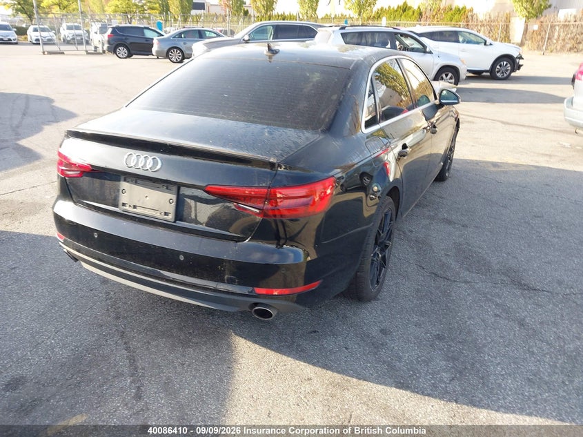 2017 AUDI A4 SEDAN 2.0L I4 FI DOHC 16V NF4