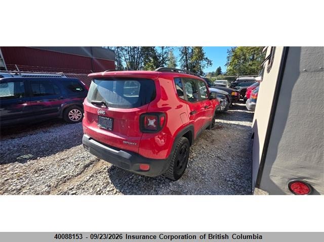 Vin: zaccjbat1fpc41180, lot: 30107051, jeep renegade sport 20154