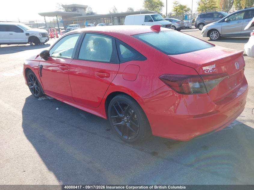 Vin: 2hgfe4f88sh017550, lot: 30107384, honda civic 20253
