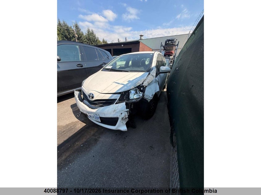 Vin: jtdktud39cd529584, lot: 30107849, toyota yaris 20122