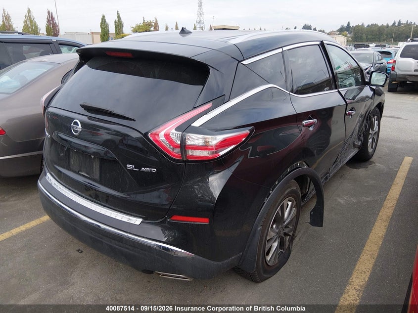 Vin: 5n1az2mh8gn122149, lot: 30110123, nissan murano s/sl/sv/platinum 20164