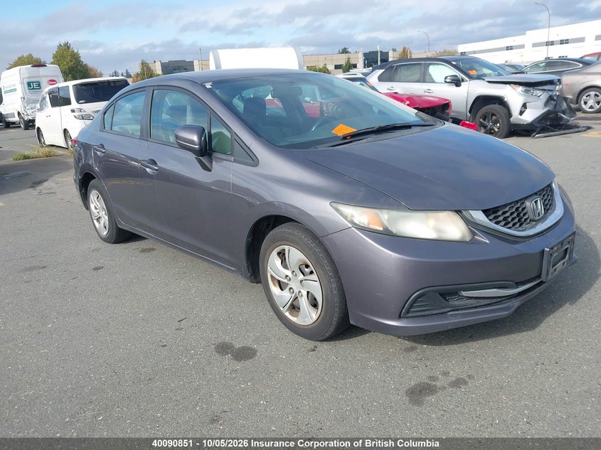 2014 Honda Civic, Rear, IAAI, VIN 2HGFB2F46EH007873