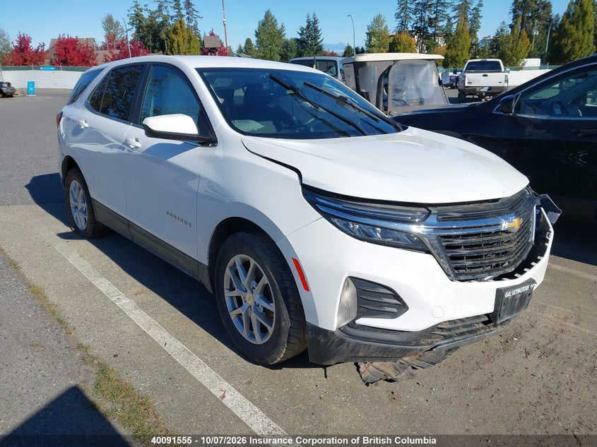 2022 Chevrolet Equinox Lt, Левый перёд, IAAI, VIN 2GNAXUEV0N6109155