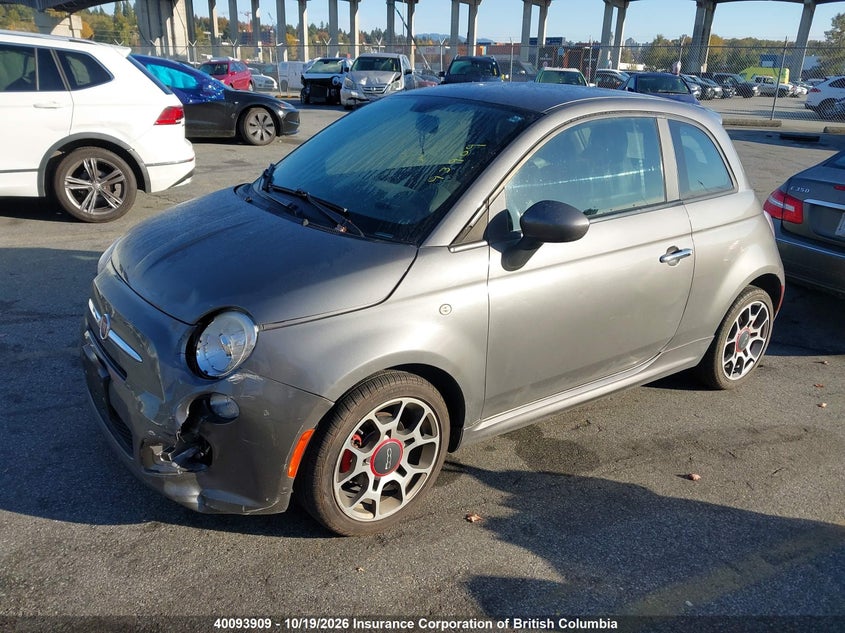 2012 Fiat 500, Front, IAAI, VIN 3C3CFFBR9CT128839 — photo 2